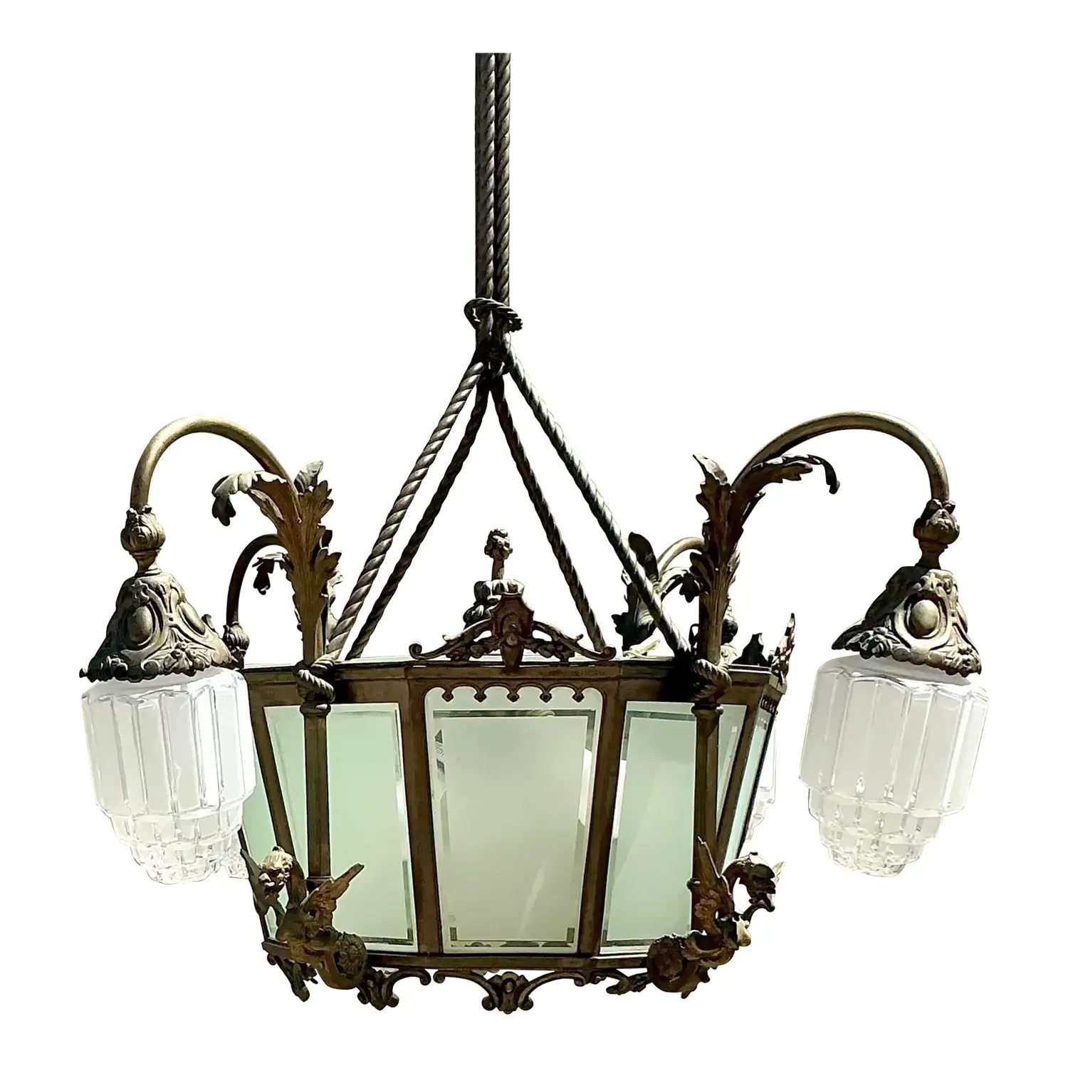 Vintage Deco Bronze Dragon Chandelier — additional photo 1