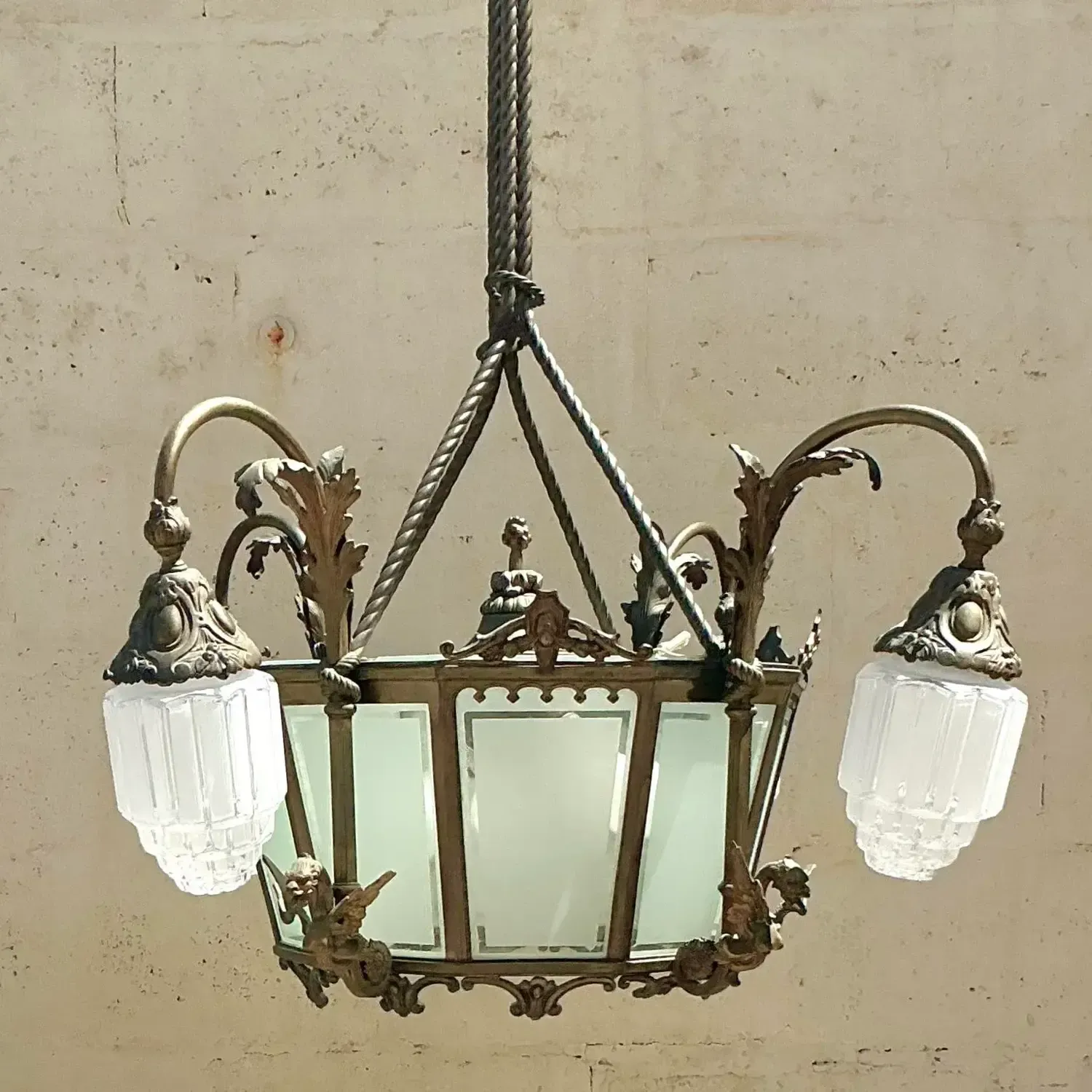 Vintage Deco Bronze Dragon Chandelier — additional photo 2