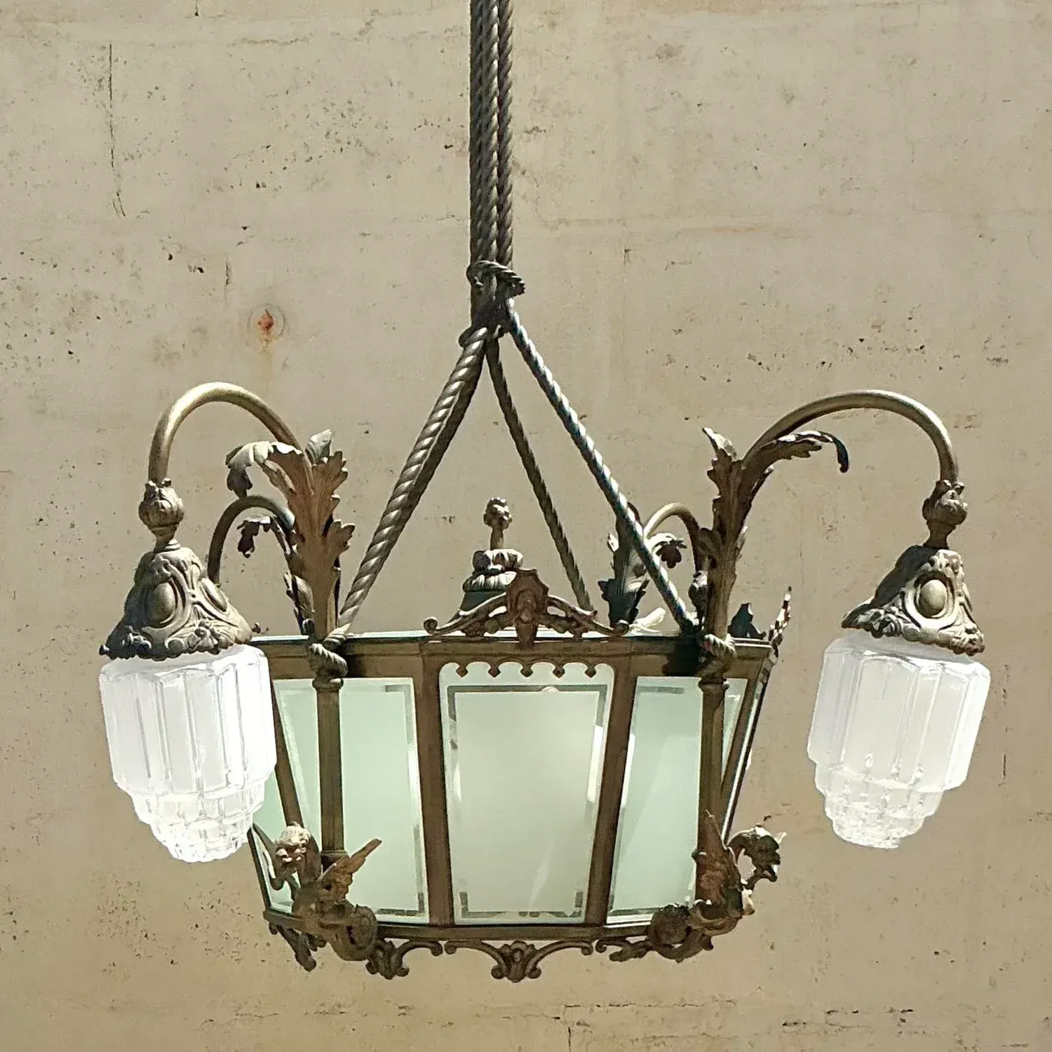 Vintage Deco Bronze Dragon Chandelier — additional photo 5