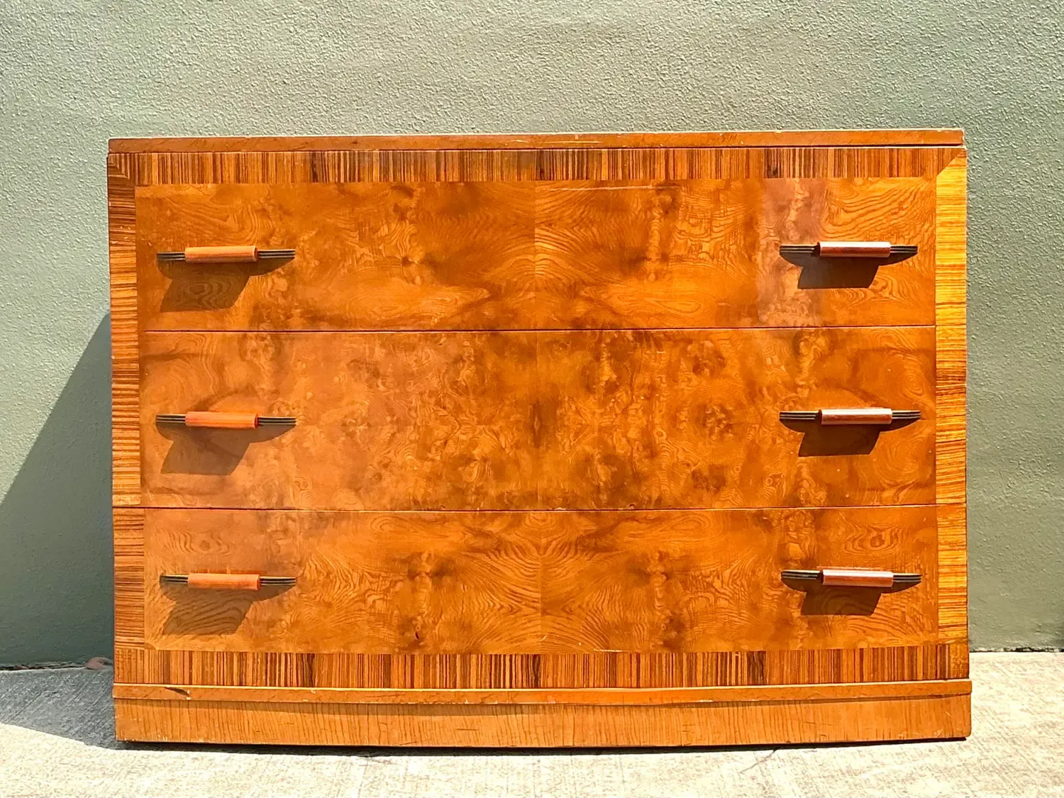 Vintage Deco Burl Wood Chest of Drawers — additional photo 2