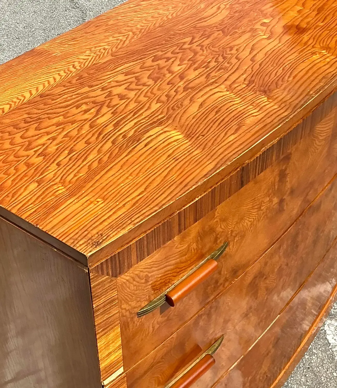 Vintage Deco Burl Wood Chest of Drawers — additional photo 3