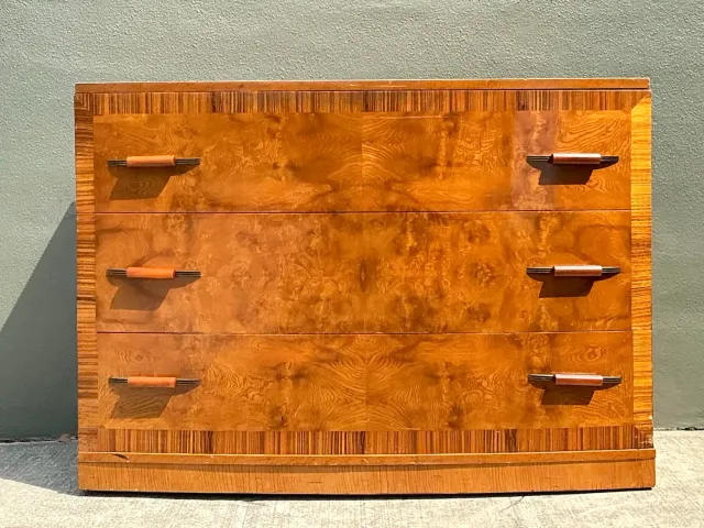 Vintage Deco Burl Wood Chest of Drawers — additional photo 4