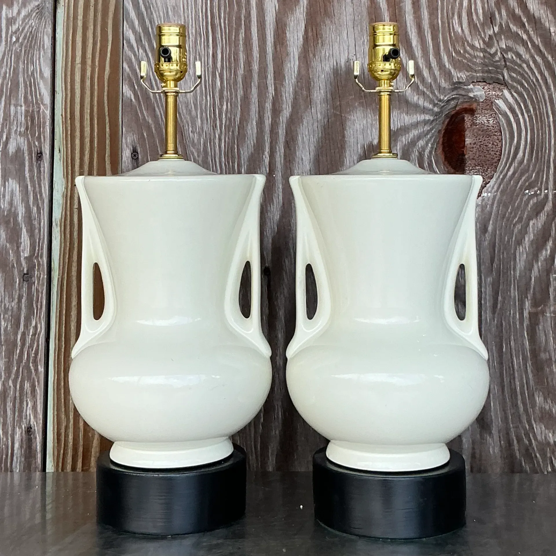 Vintage Deco Glazed Ceramic Lamps - a Pair — additional photo 3