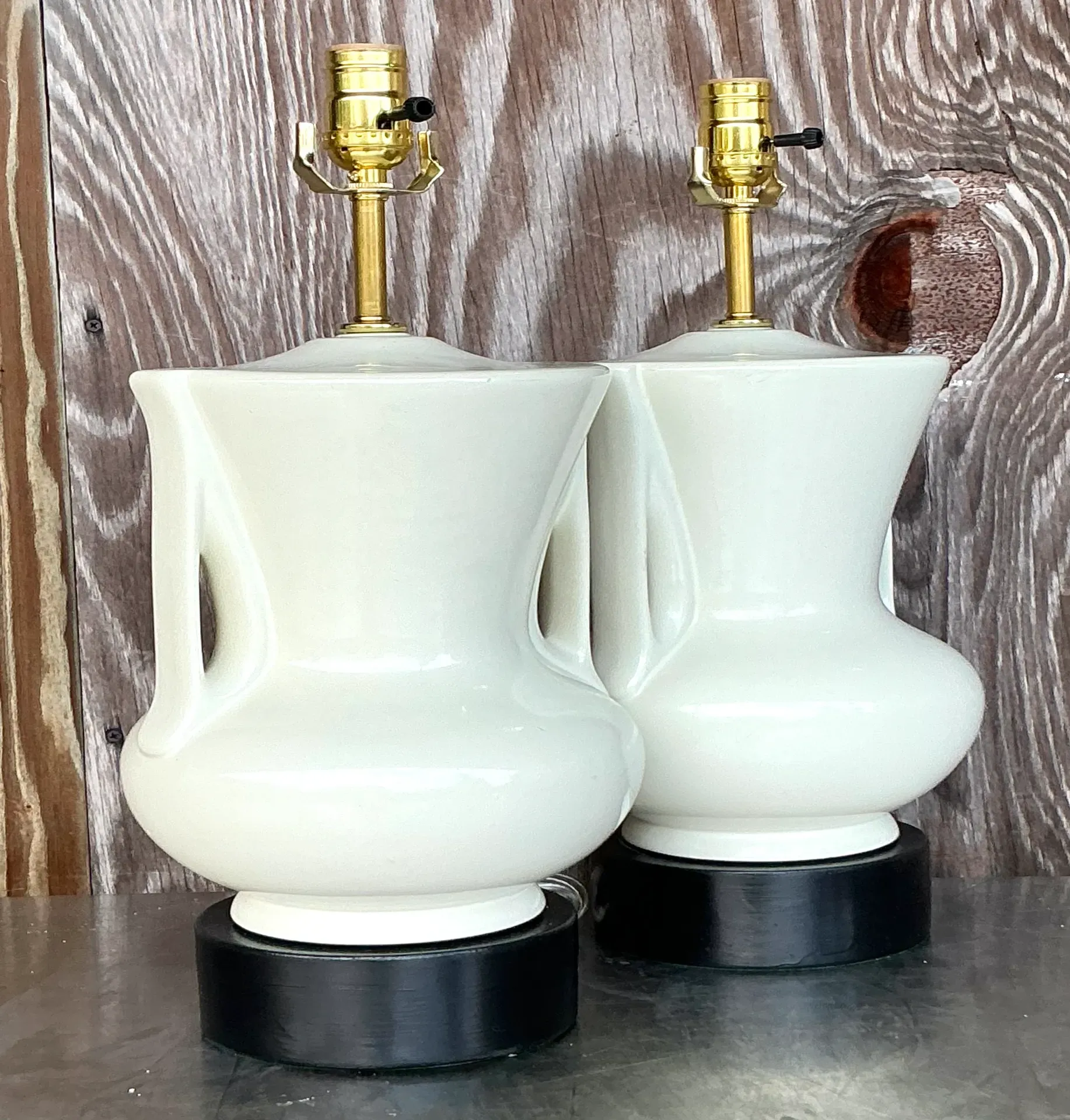 Vintage Deco Glazed Ceramic Lamps - a Pair — additional photo 4
