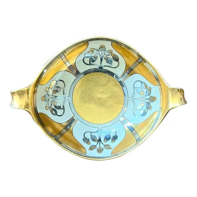 Vintage Deco Hand Painted Floral Bowl — additional photo 1
