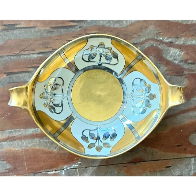 Vintage Deco Hand Painted Floral Bowl — additional photo 2