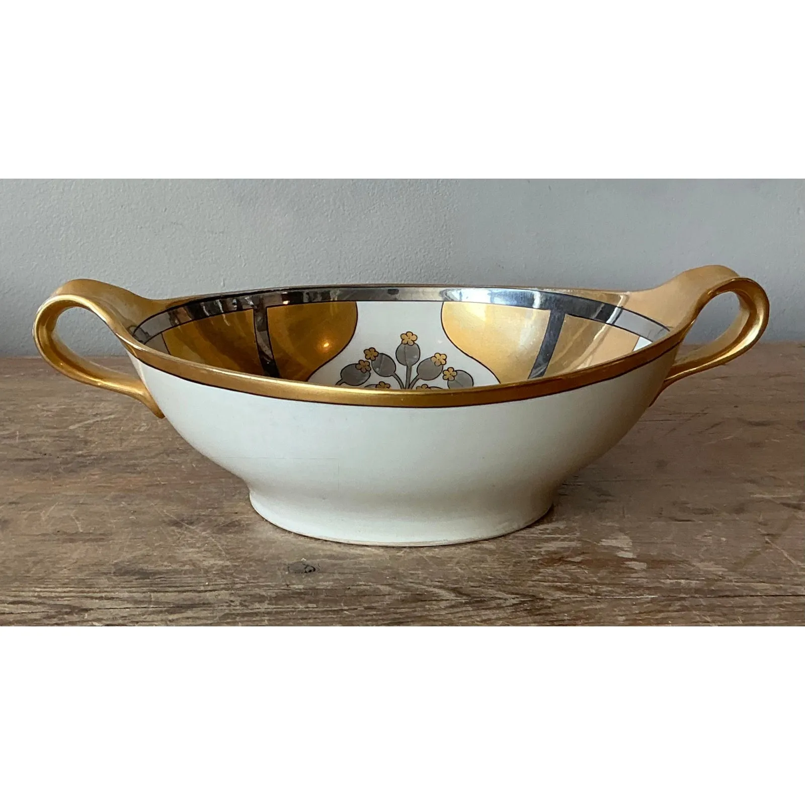 Vintage Deco Hand Painted Floral Bowl — additional photo 3