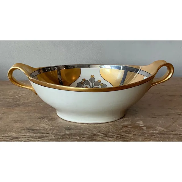 Vintage Deco Hand Painted Floral Bowl — additional photo 3