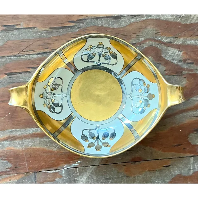 Vintage Deco Hand Painted Floral Bowl — additional photo 4