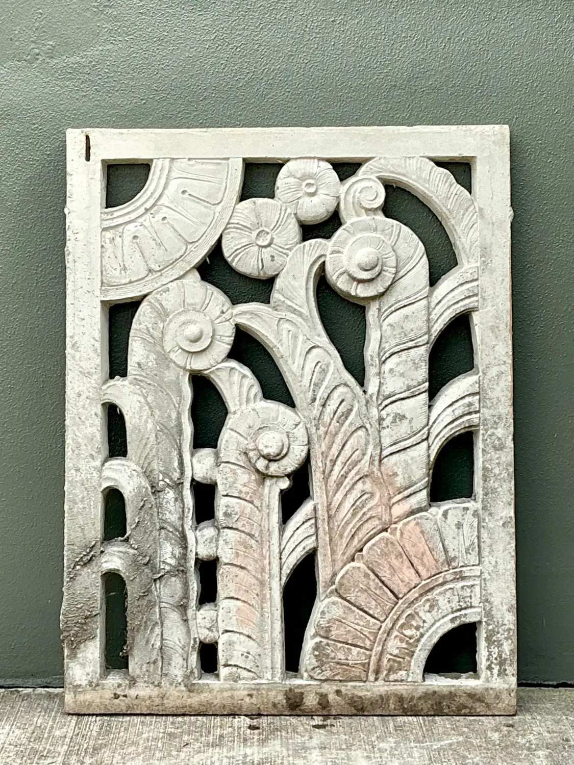 Vintage Deco Miami Beach Cast Concrete Panel — additional photo 3