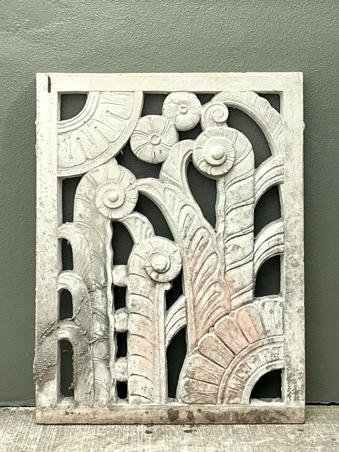 Vintage Deco Miami Beach Cast Concrete Panel — additional photo 6