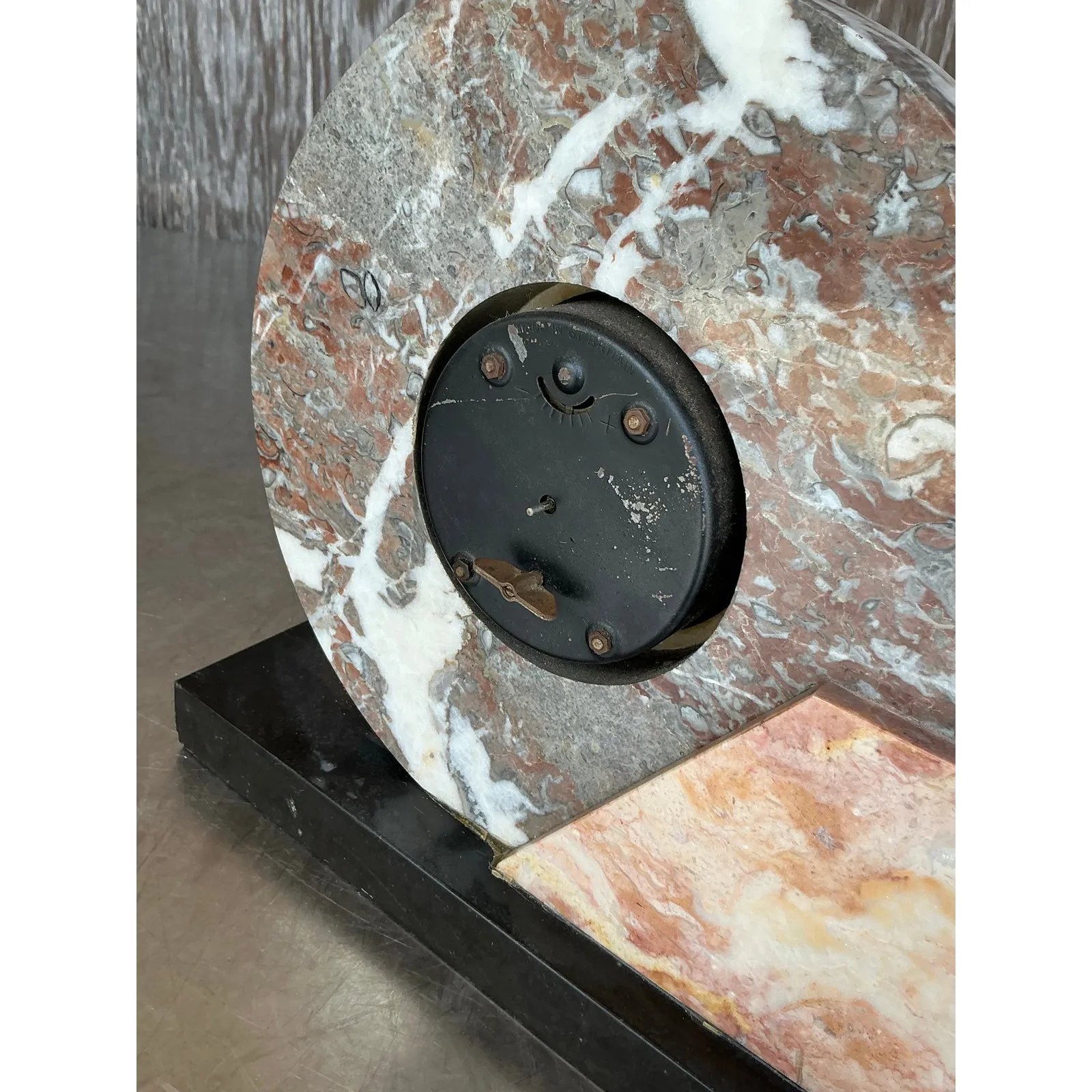Vintage Deco Stone and Bronze Chameleon Clock — additional photo 2