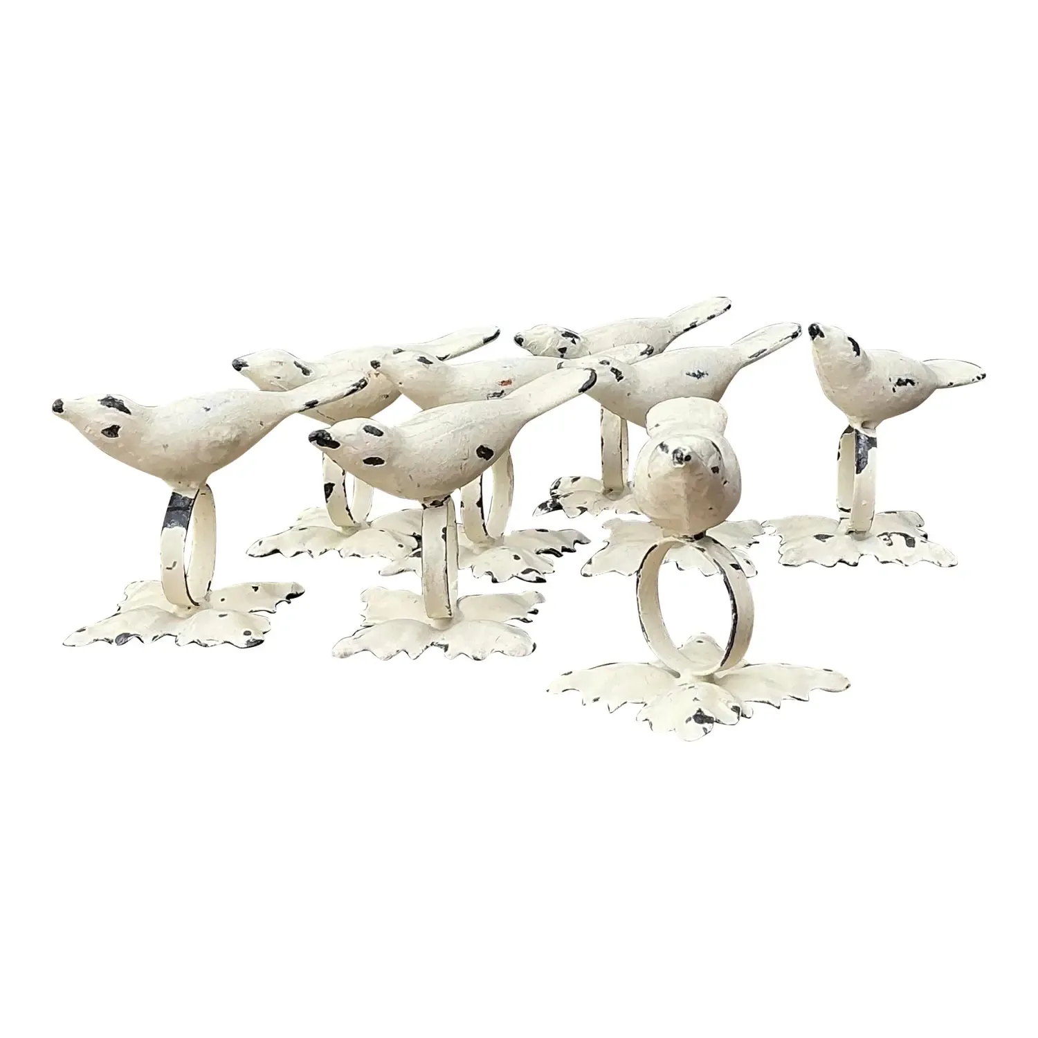 Vintage Distressed Bird Napkin Rings - Set of 8 — additional photo 1