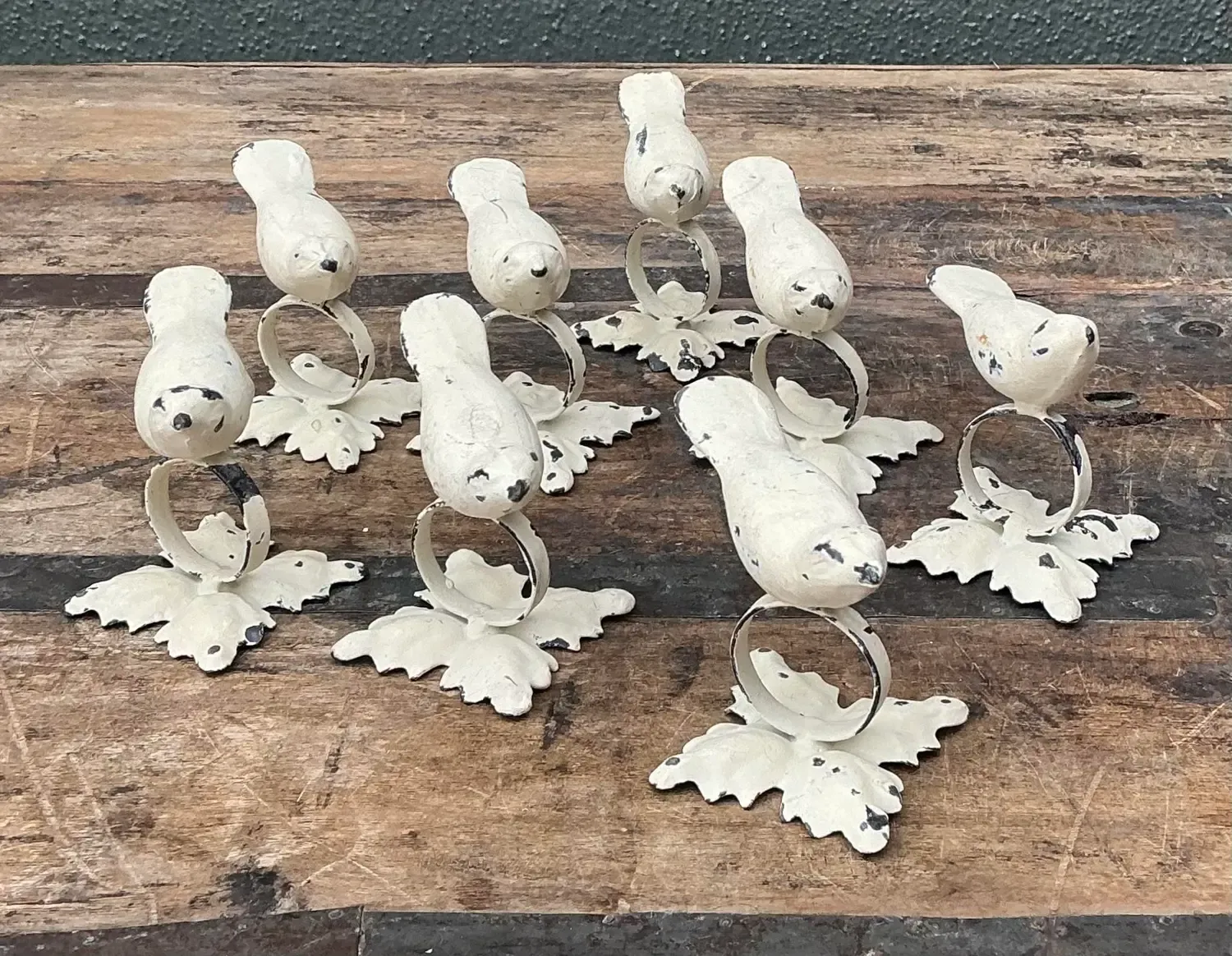 Vintage Distressed Bird Napkin Rings - Set of 8 — additional photo 3