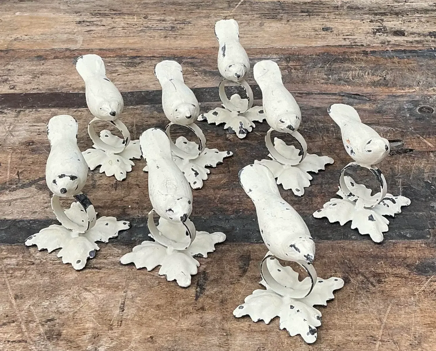 Vintage Distressed Bird Napkin Rings - Set of 8 — additional photo 6