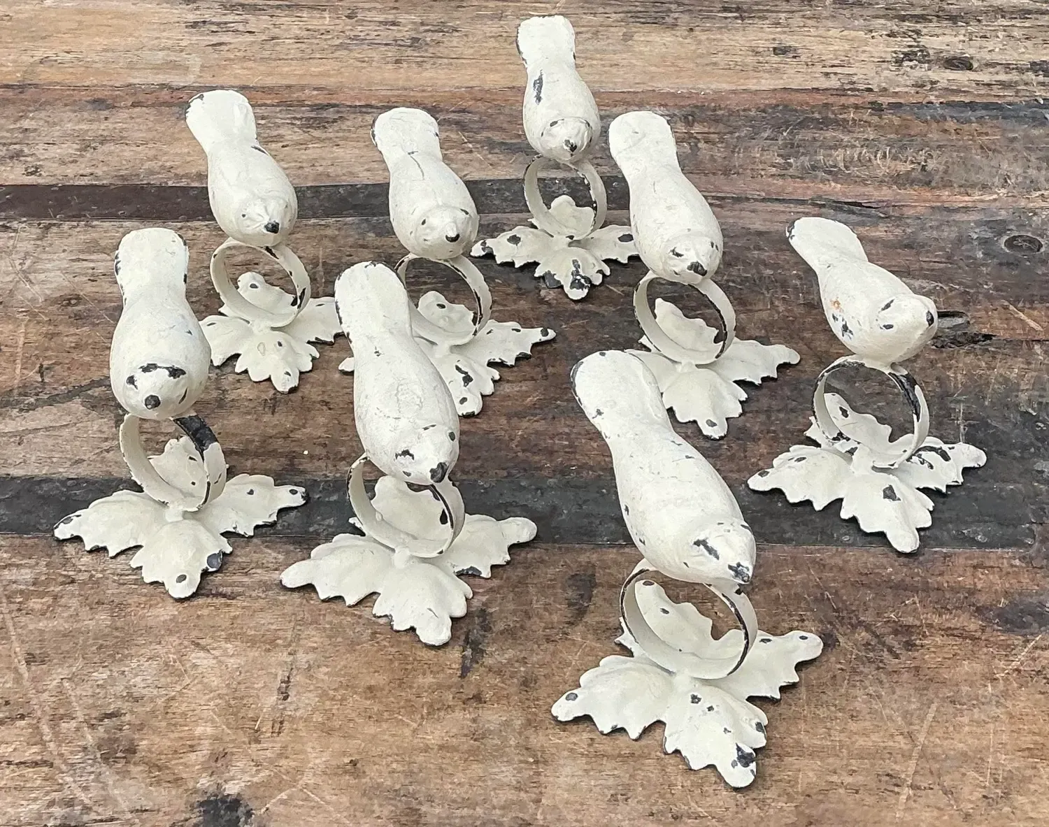 Vintage Distressed Bird Napkin Rings - Set of 8 — additional photo 7