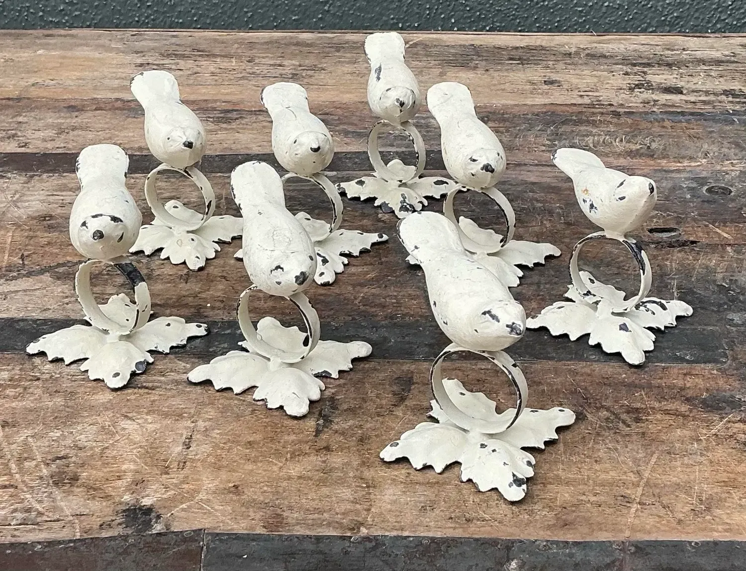 Vintage Distressed Bird Napkin Rings - Set of 8 — additional photo 8