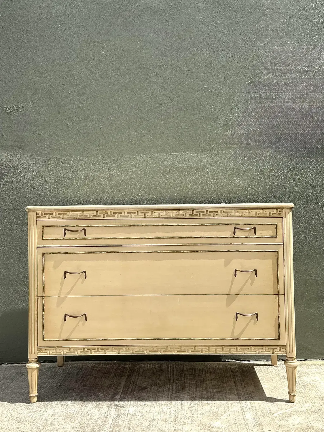 Vintage Distressed Greek Key Chest of Drawers — additional photo 2