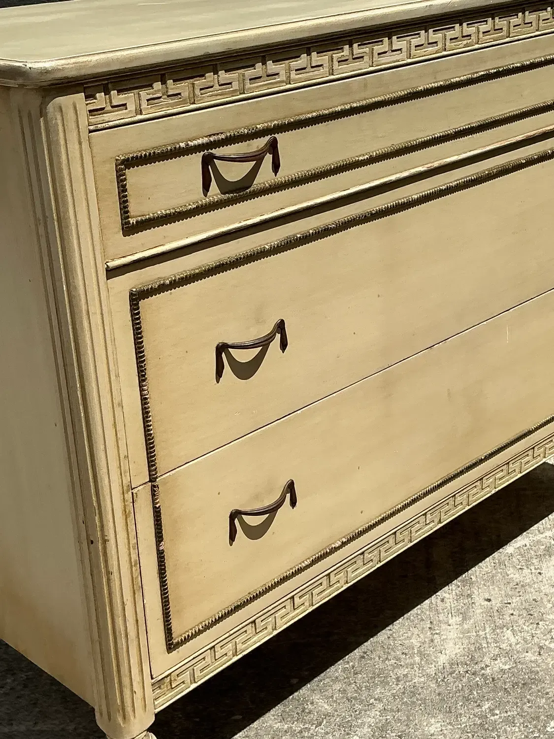 Vintage Distressed Greek Key Chest of Drawers — additional photo 5