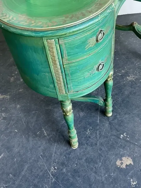 Vintage Distressed Mirrored Vanity and Chair — additional photo 4