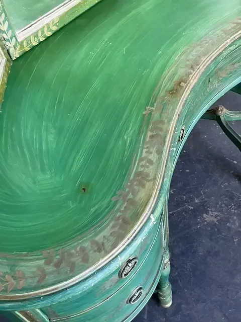 Vintage Distressed Mirrored Vanity and Chair — additional photo 5