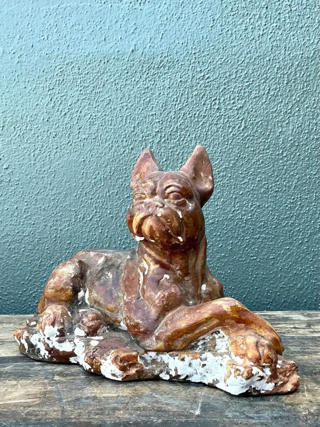 Vintage Distressed Plaster Dog — additional photo 6
