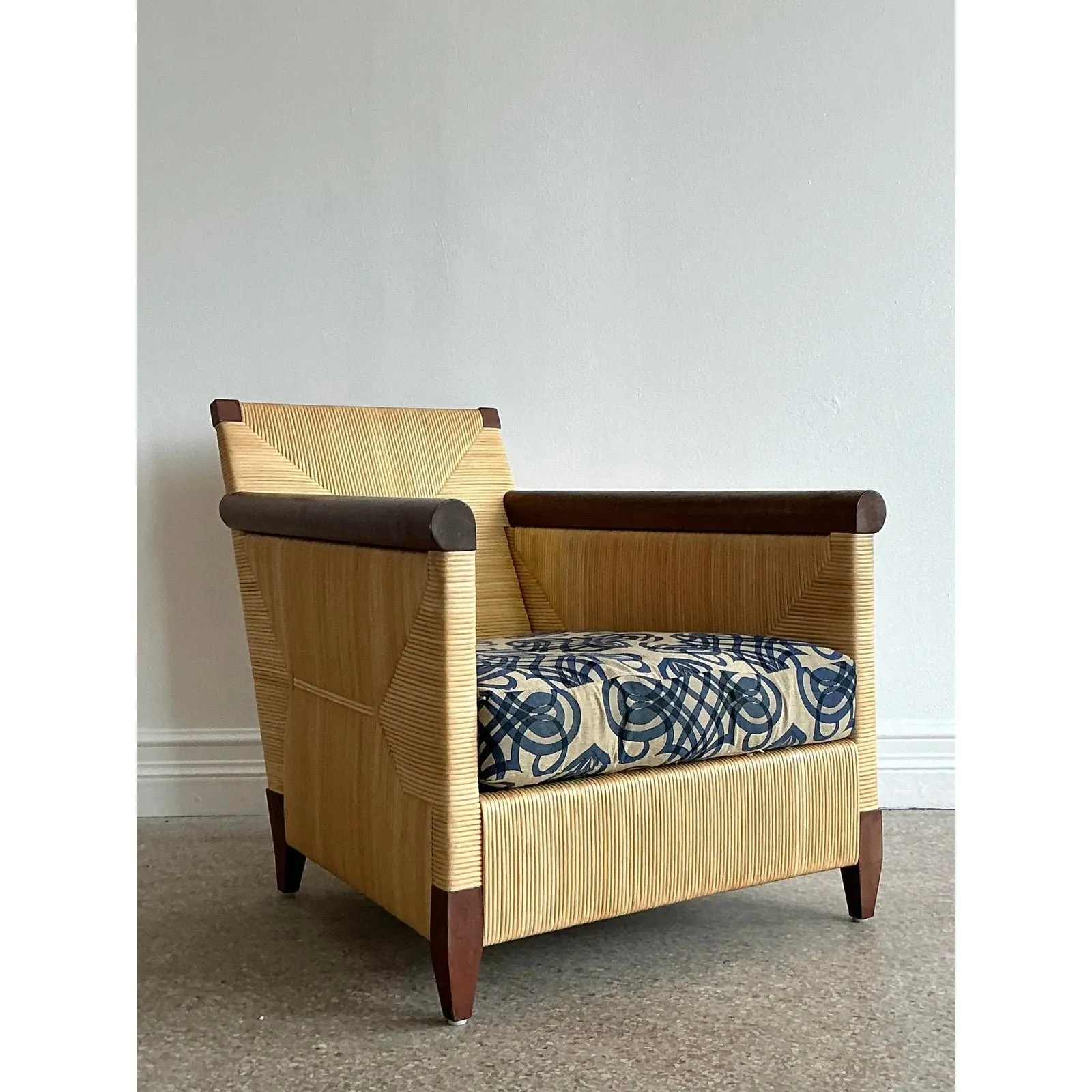 Vintage Donghia “Merbau” Woven Rattan Lounge Chair — additional photo 4