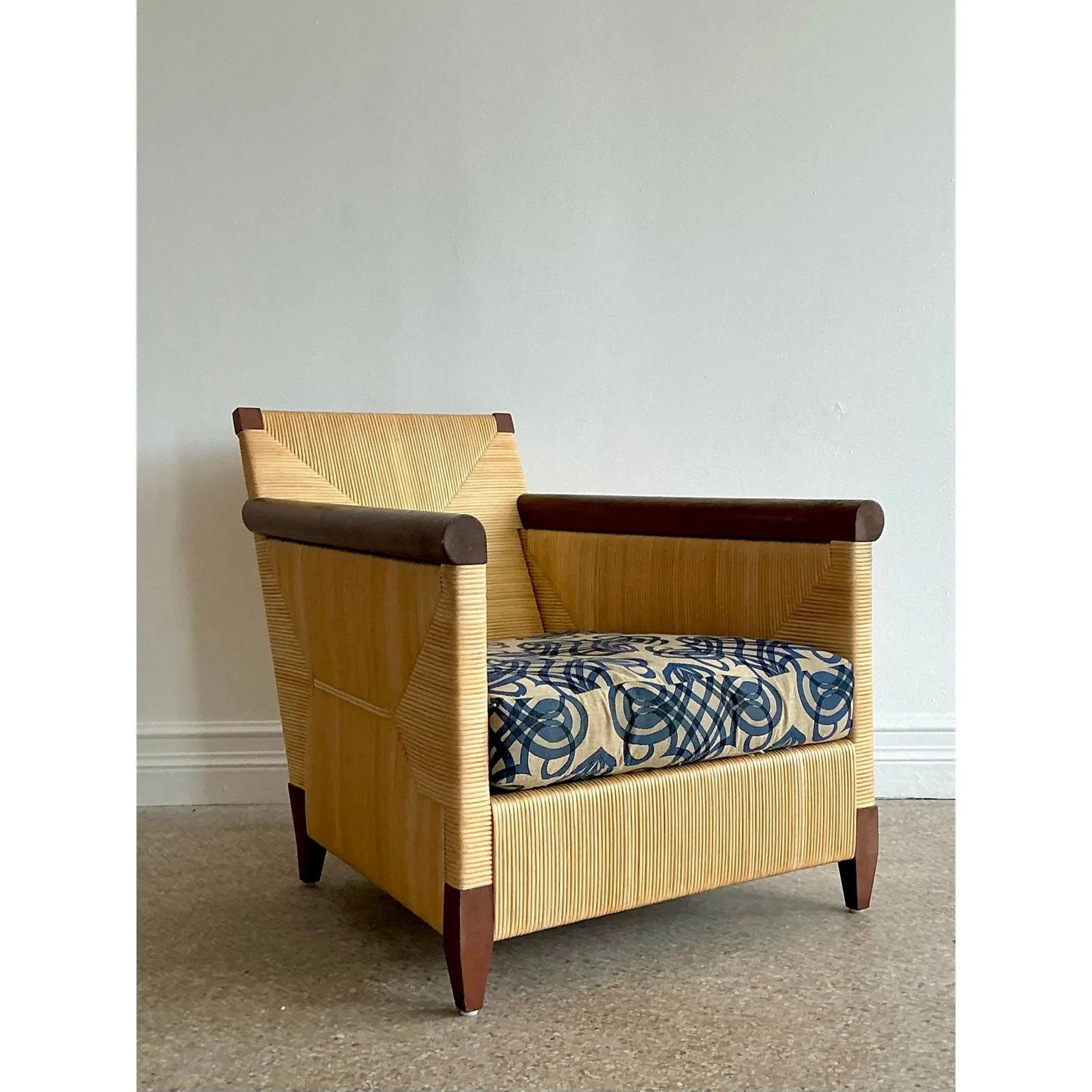 Vintage Donghia “Merbau” Woven Rattan Lounge Chair — additional photo 2
