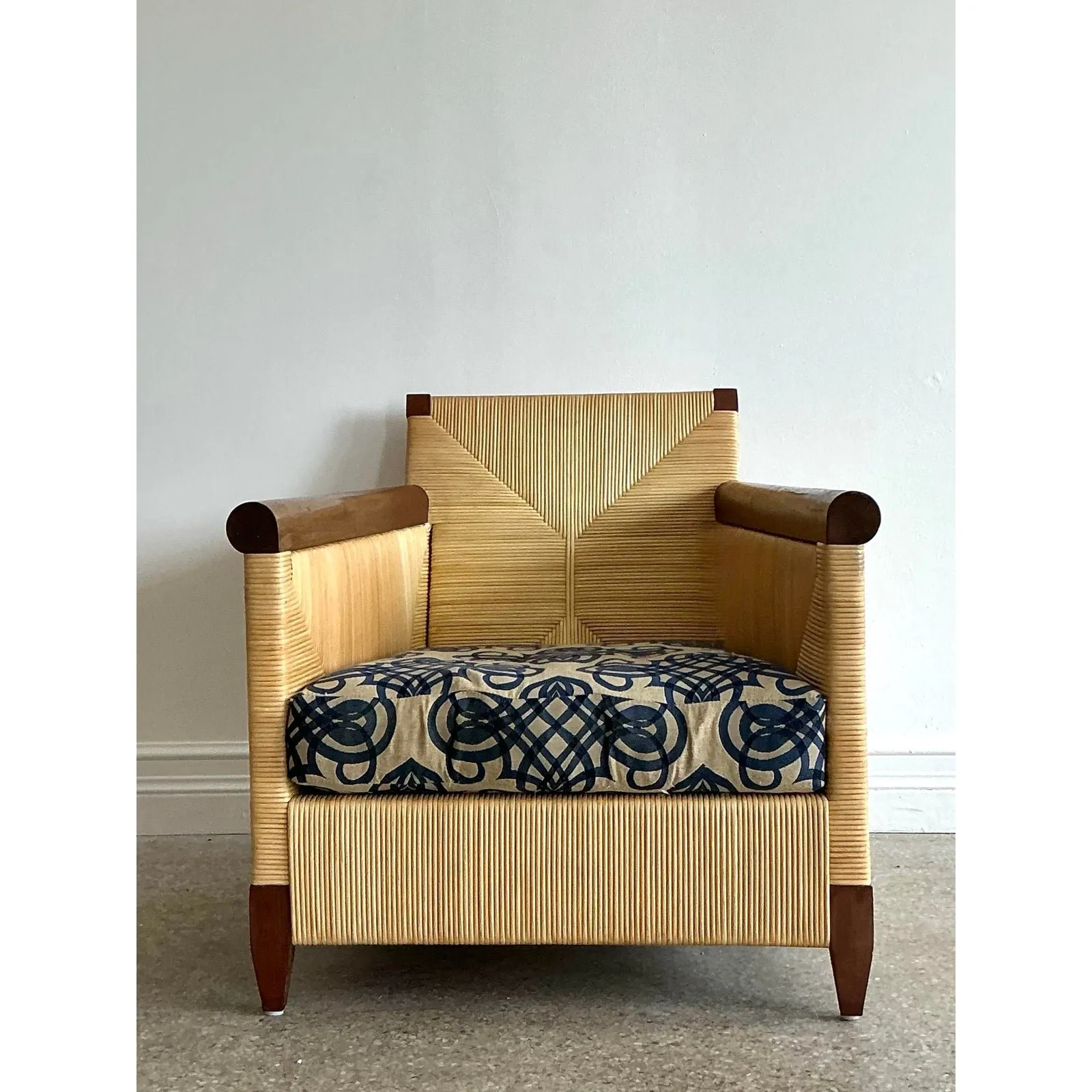 Vintage Donghia “Merbau” Woven Rattan Lounge Chair — additional photo 3
