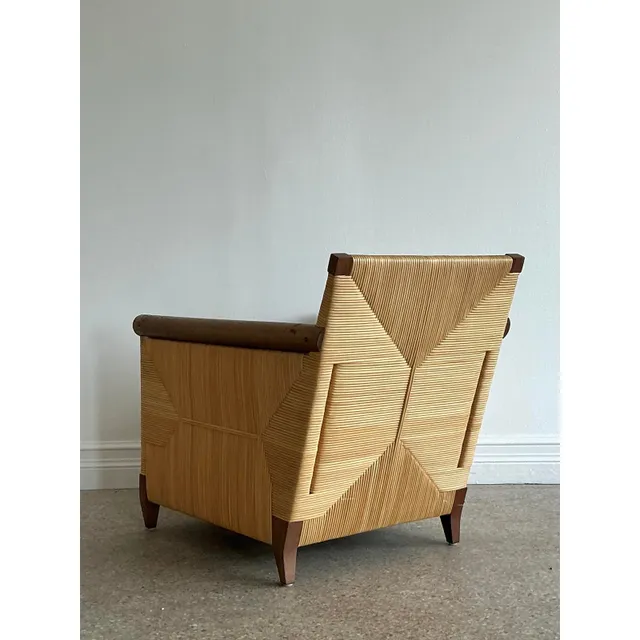 Vintage Donghia “Merbau” Woven Rattan Lounge Chair — additional photo 7