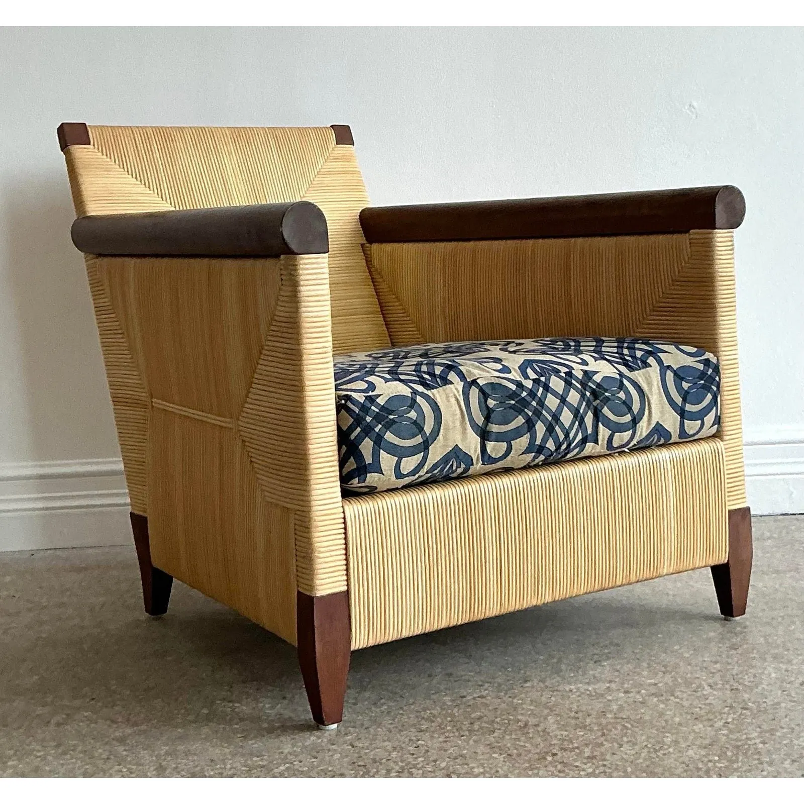 Vintage Donghia “Merbau” Woven Rattan Lounge Chair — additional photo 8