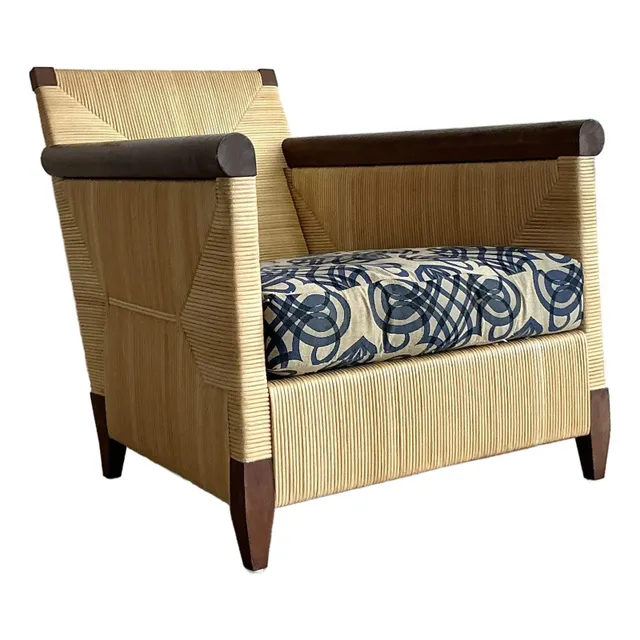 Vintage Donghia “Merbau” Woven Rattan Lounge Chair — additional photo 1
