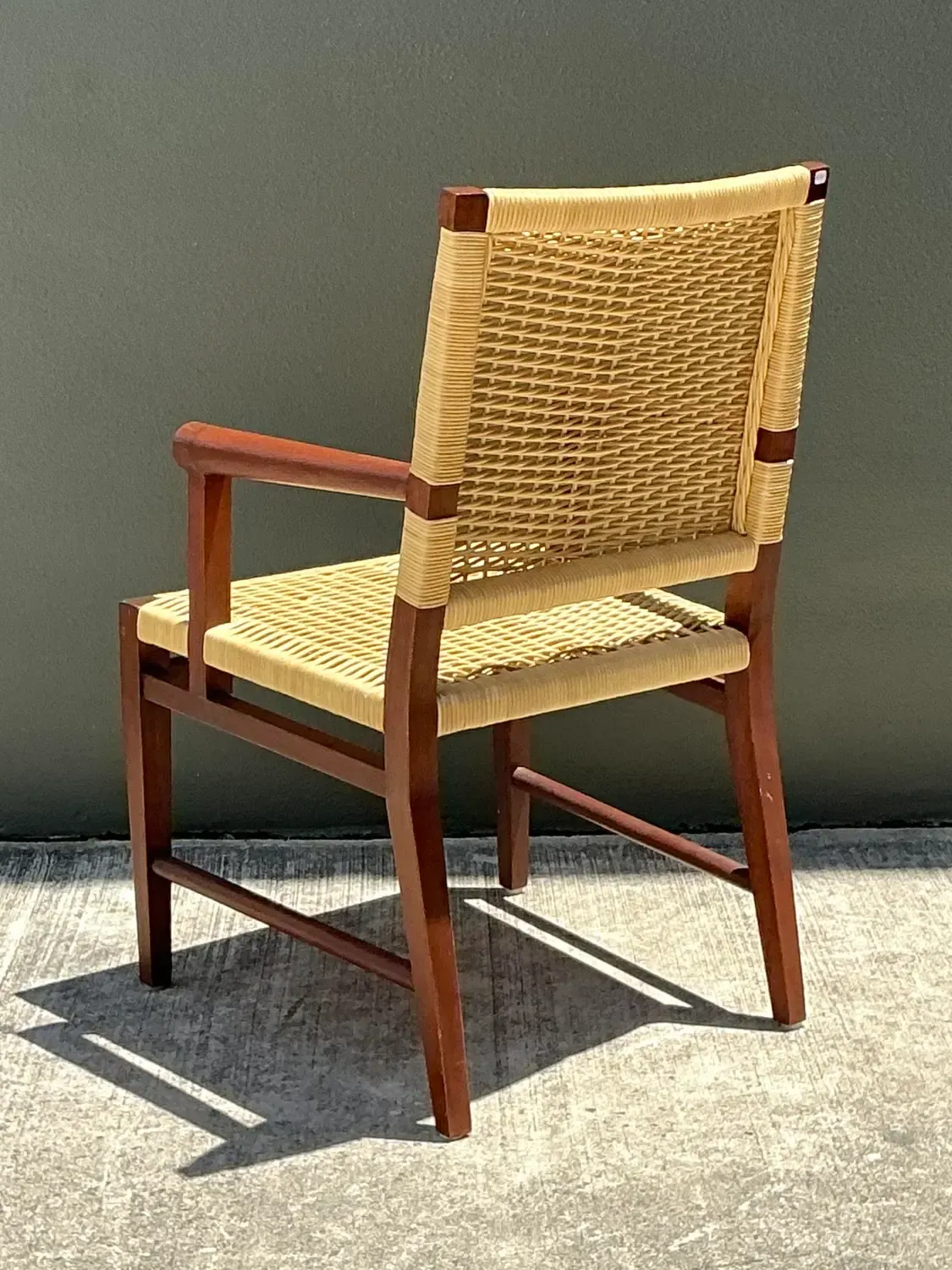 Vintage Donghia Woven Rattan “Merbau” Arm Chair