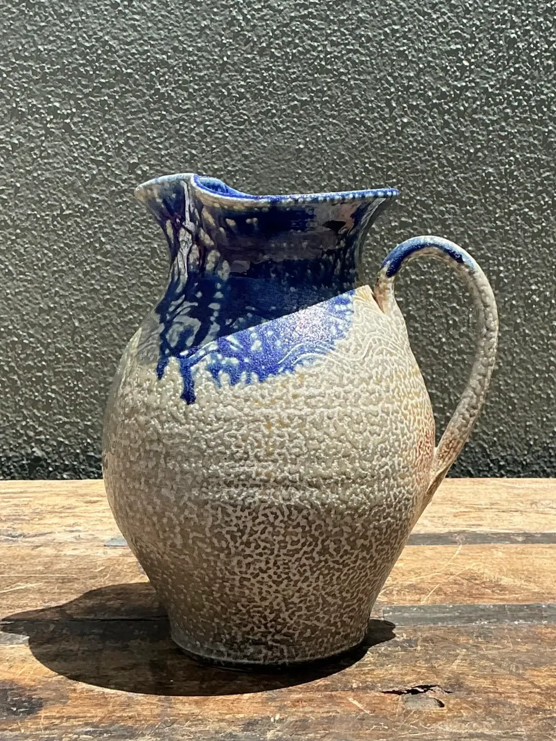 Vintage Drip Glazed Ceramic Pitcher — additional photo 2
