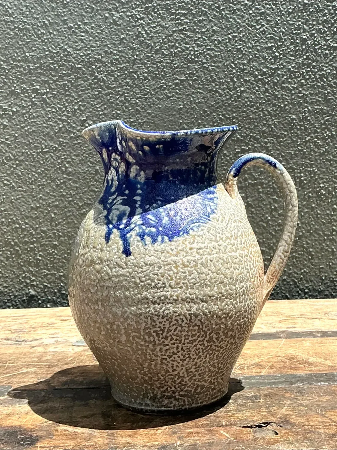 Vintage Drip Glazed Ceramic Pitcher — additional photo 3