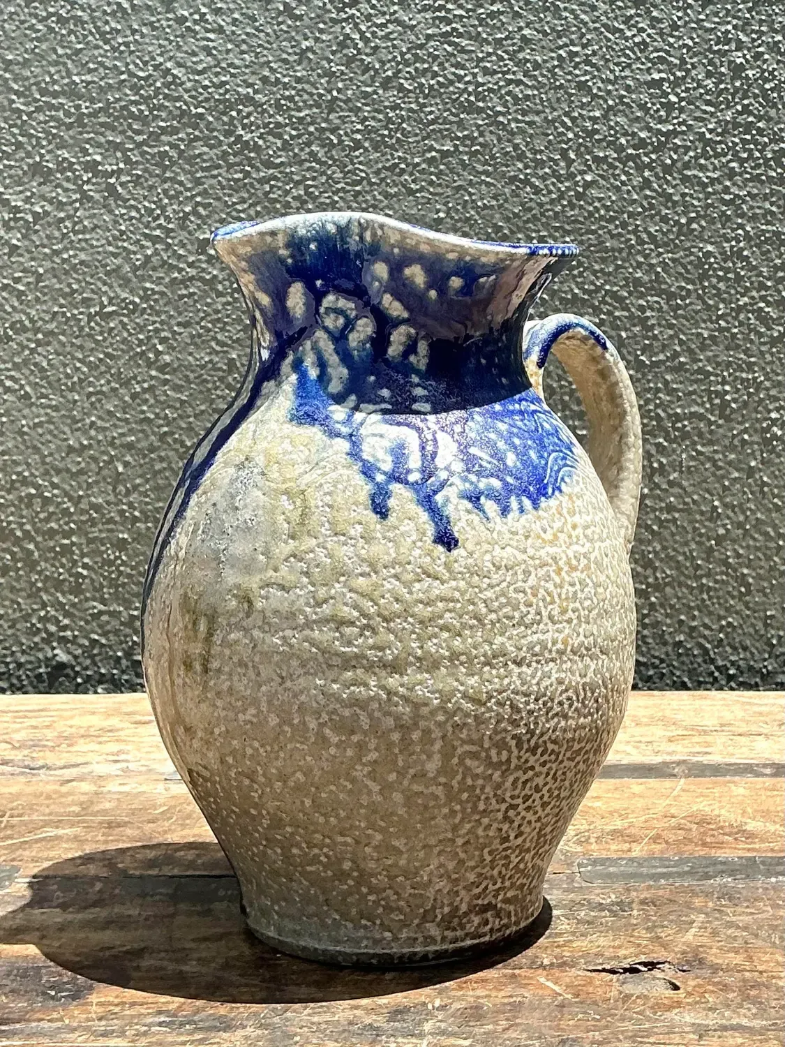 Vintage Drip Glazed Ceramic Pitcher — additional photo 4