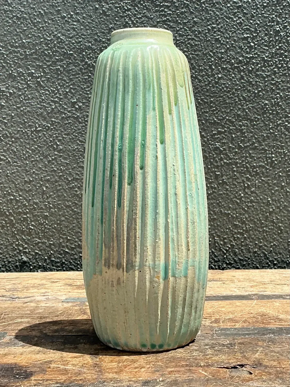 Vintage Drip Glazed Ceramic Vase — additional photo 2