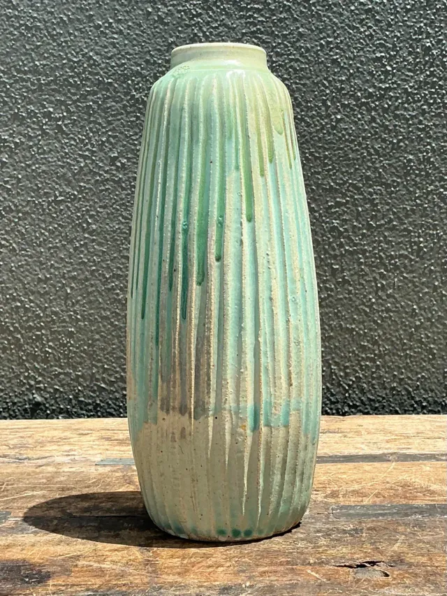 Vintage Drip Glazed Ceramic Vase — additional photo 2