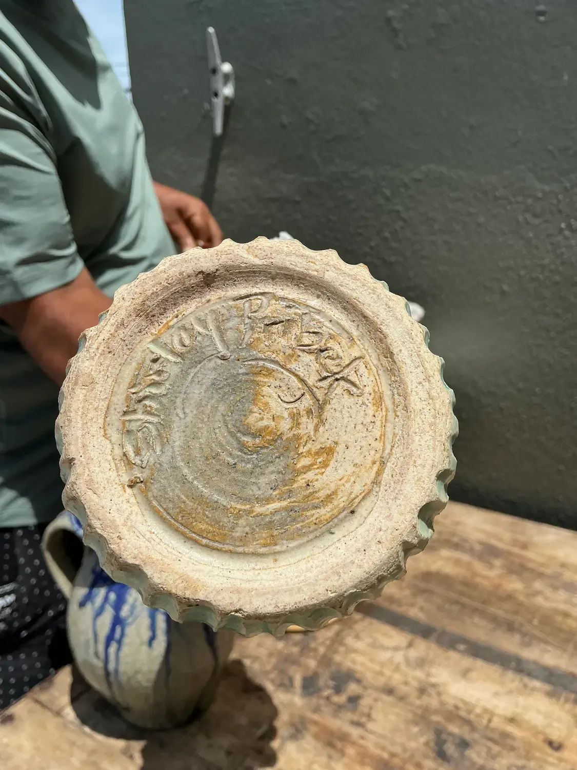 Vintage Drip Glazed Ceramic Vase — additional photo 5