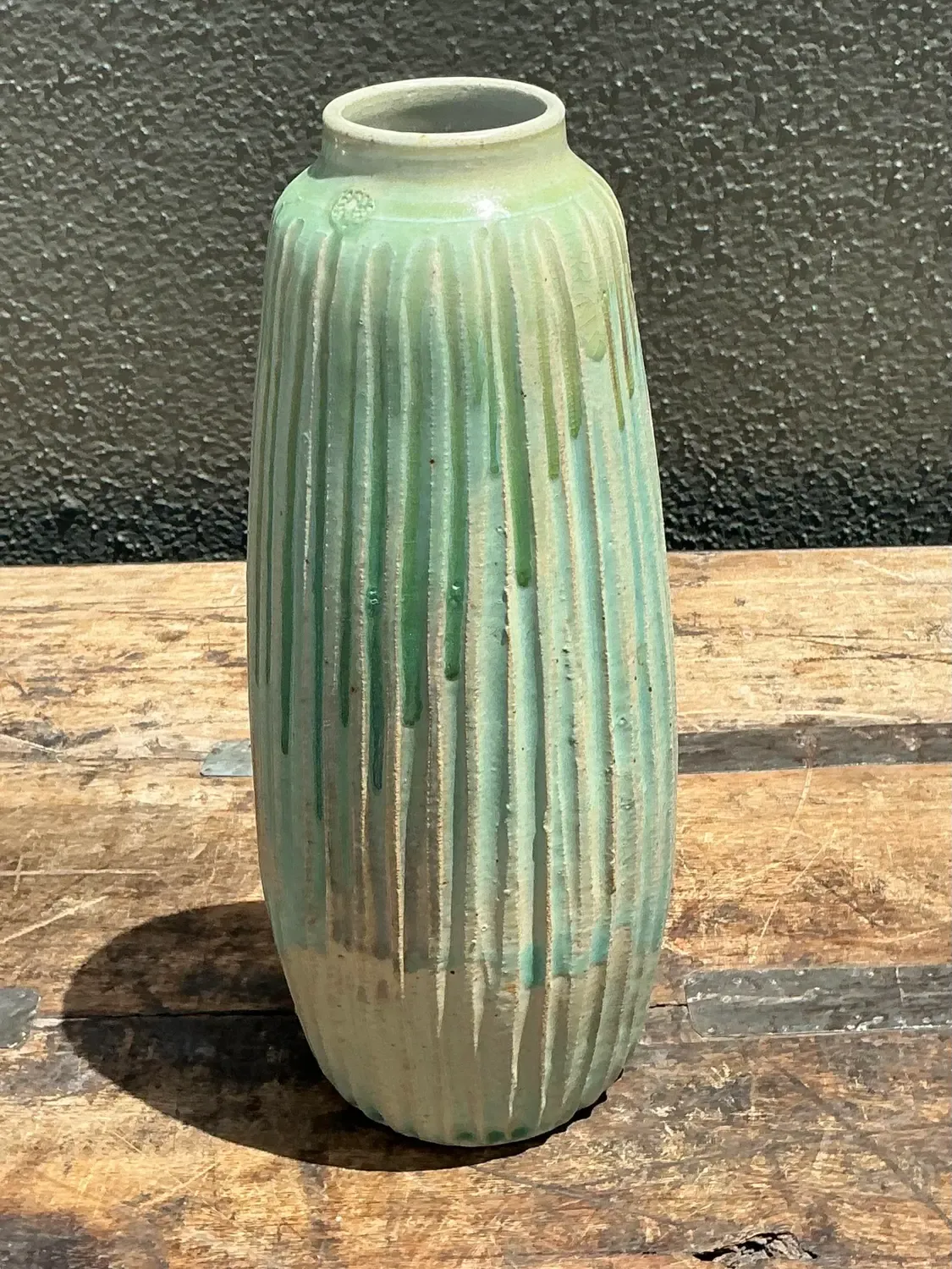 Vintage Drip Glazed Ceramic Vase — additional photo 7