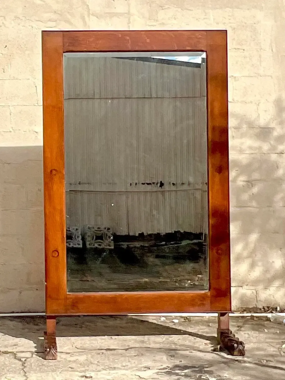 Vintage Early 20th Century Boho Standing Floor Mirror — additional photo 2