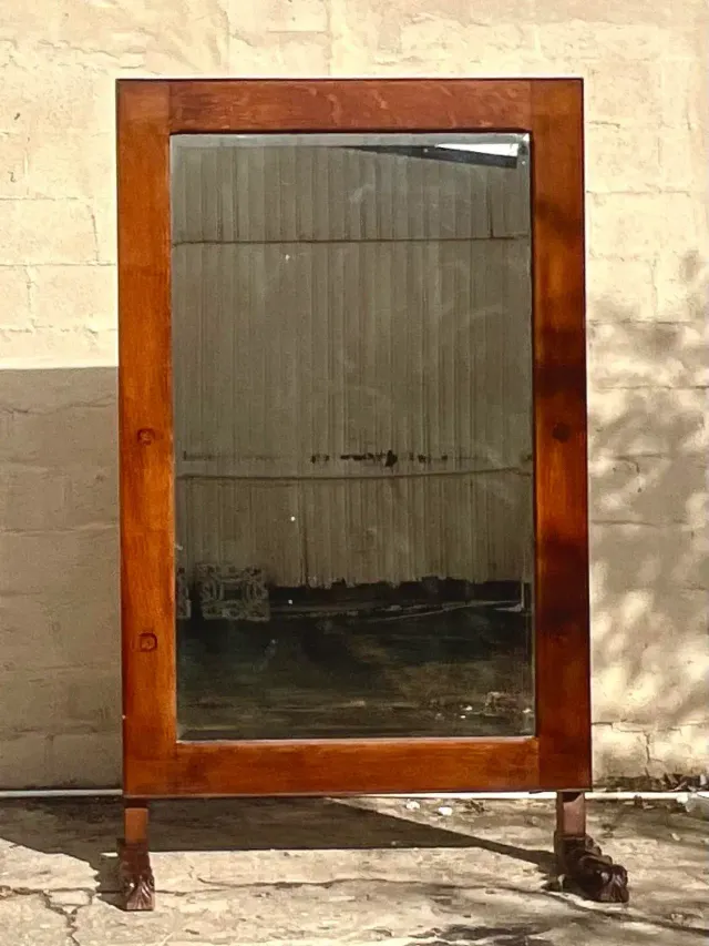 Vintage Early 20th Century Boho Standing Floor Mirror — additional photo 4