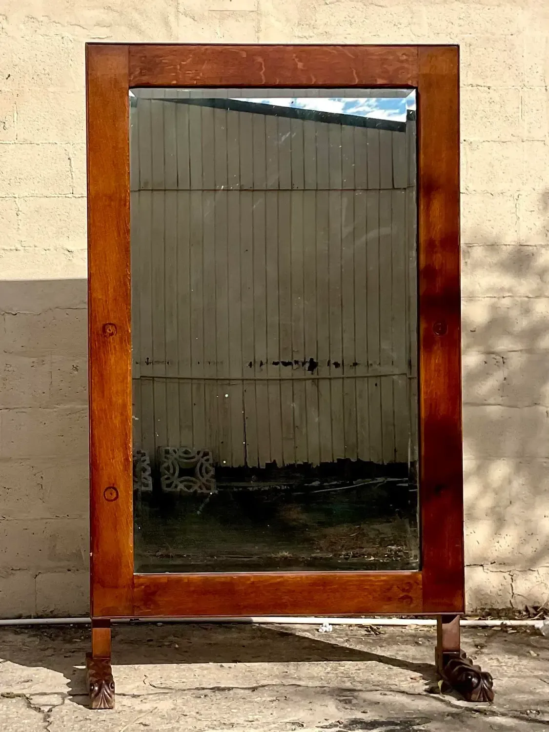 Vintage Early 20th Century Boho Standing Floor Mirror — additional photo 5