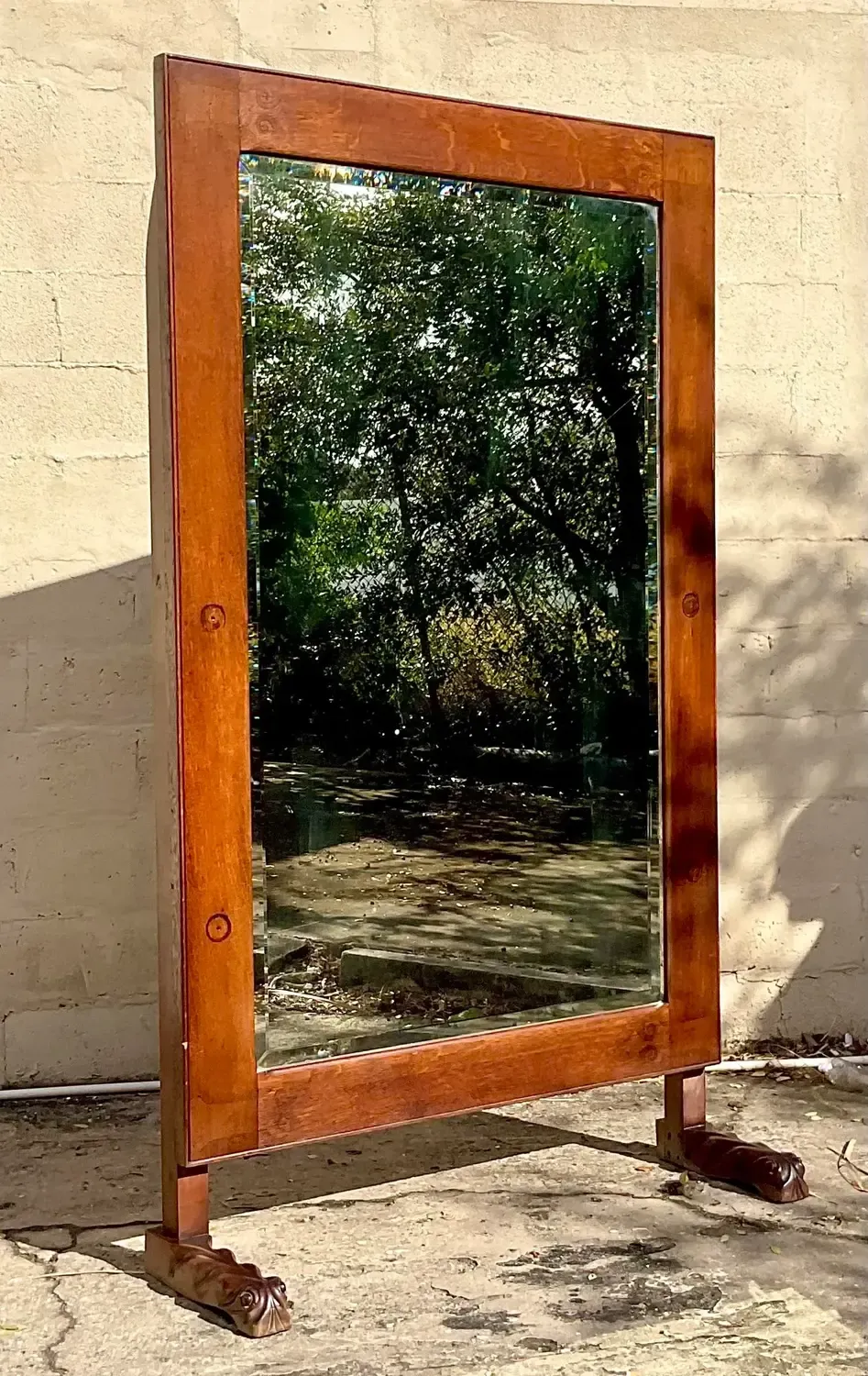 Vintage Early 20th Century Boho Standing Floor Mirror — additional photo 8