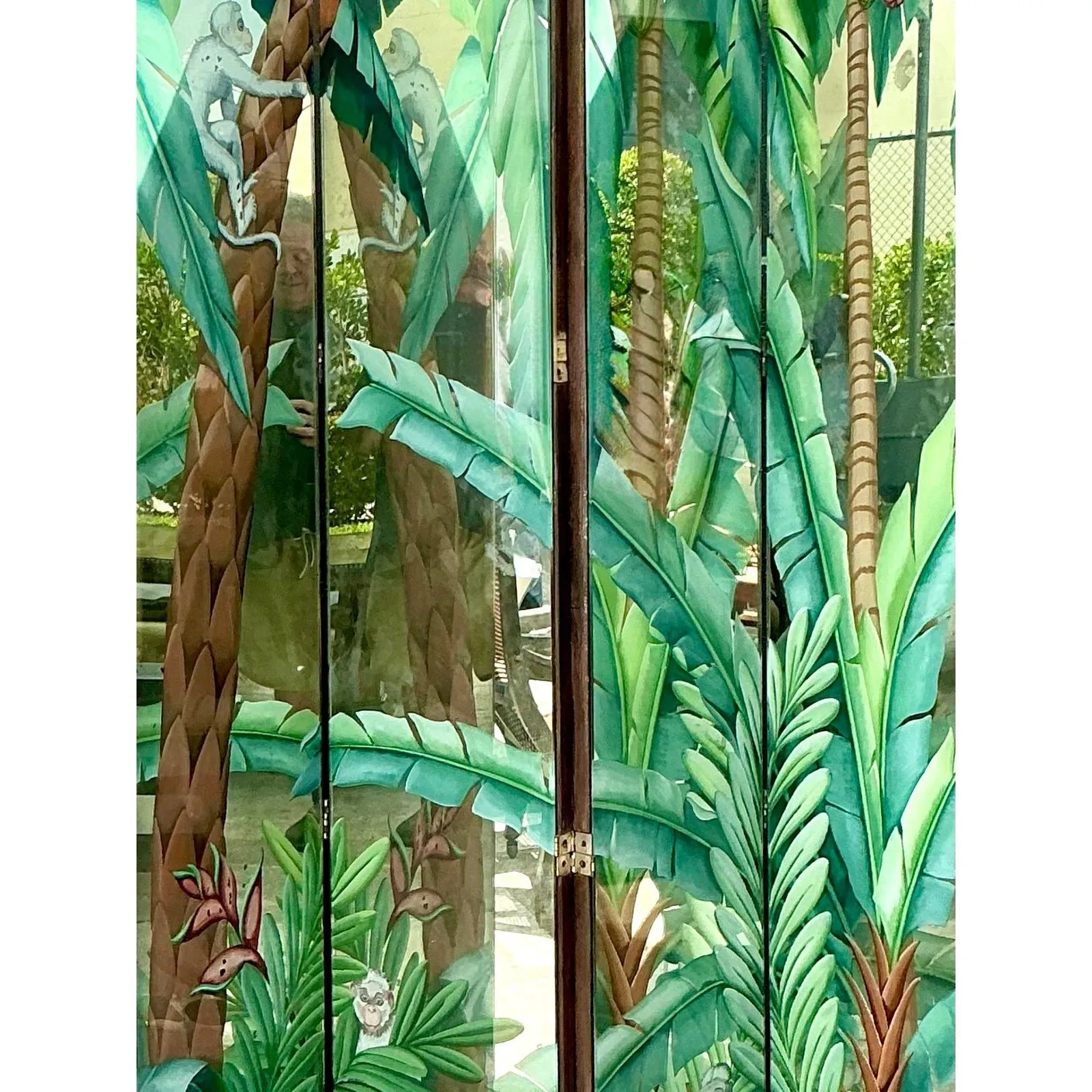 Vintage Eglomise Hand Painted Mirrored Screen — additional photo 4