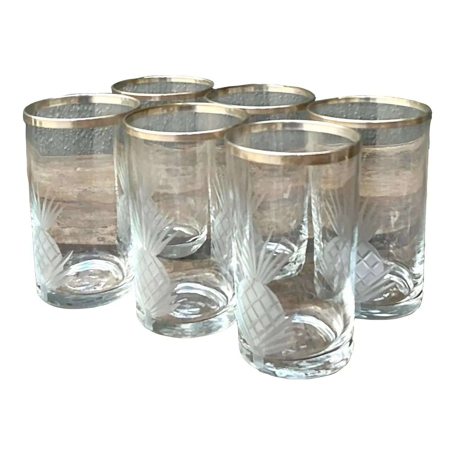 Vintage Etched Pineapple Glasses - Set of 6 — additional photo 1