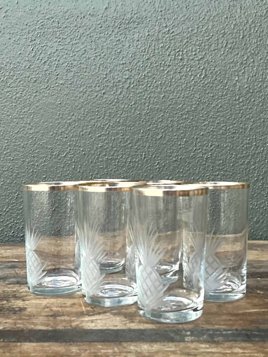 Vintage Etched Pineapple Glasses - Set of 6 — additional photo 2