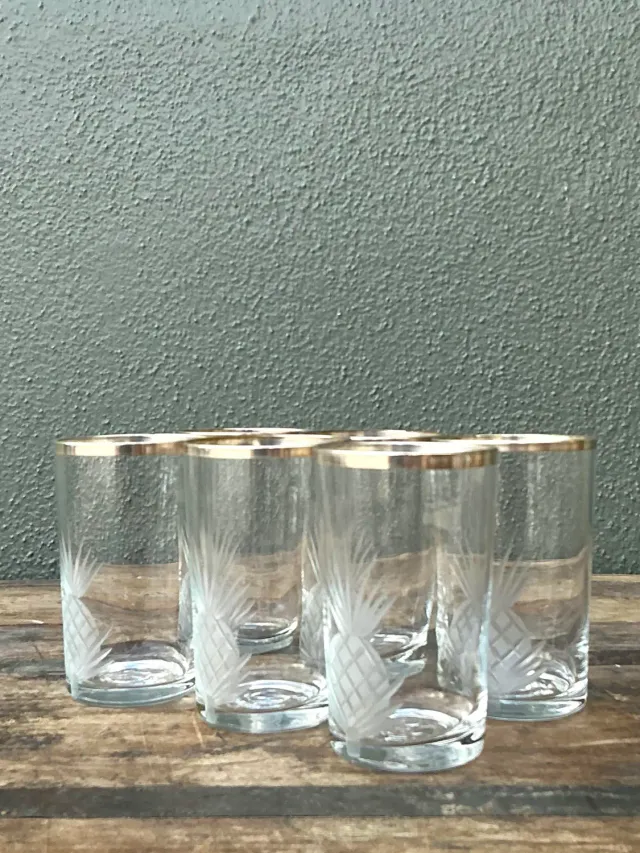 Vintage Etched Pineapple Glasses - Set of 6 — additional photo 2