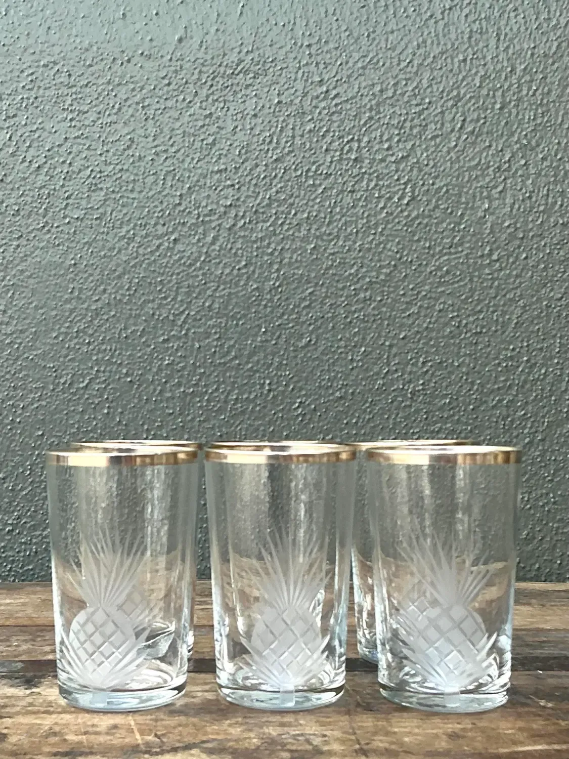 Vintage Etched Pineapple Glasses - Set of 6 — additional photo 3