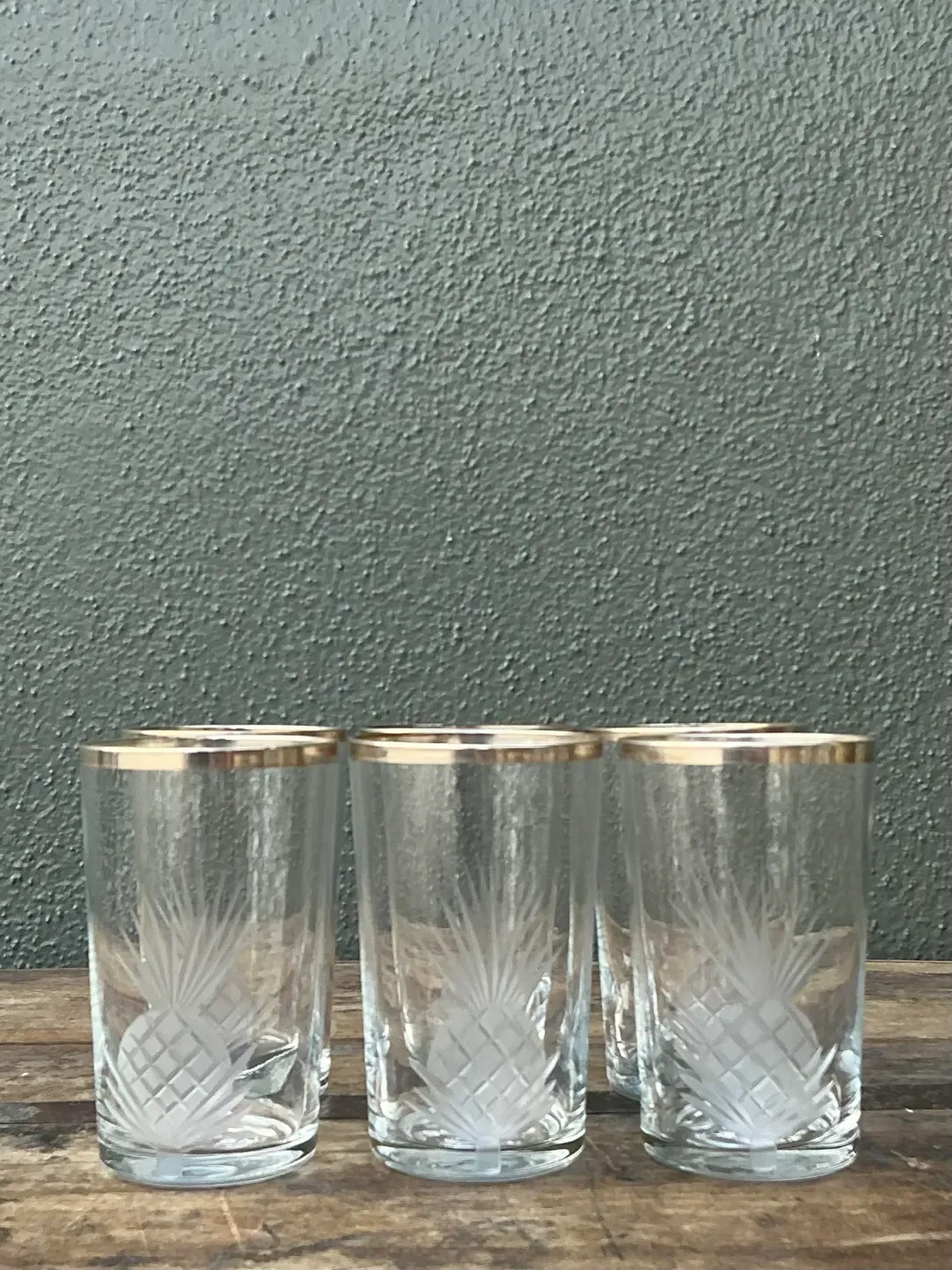 Vintage Etched Pineapple Glasses - Set of 6 — additional photo 4
